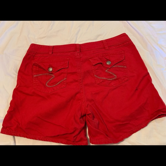 Silver Jean Suki Flap Short - Red - Picture 2 of 7